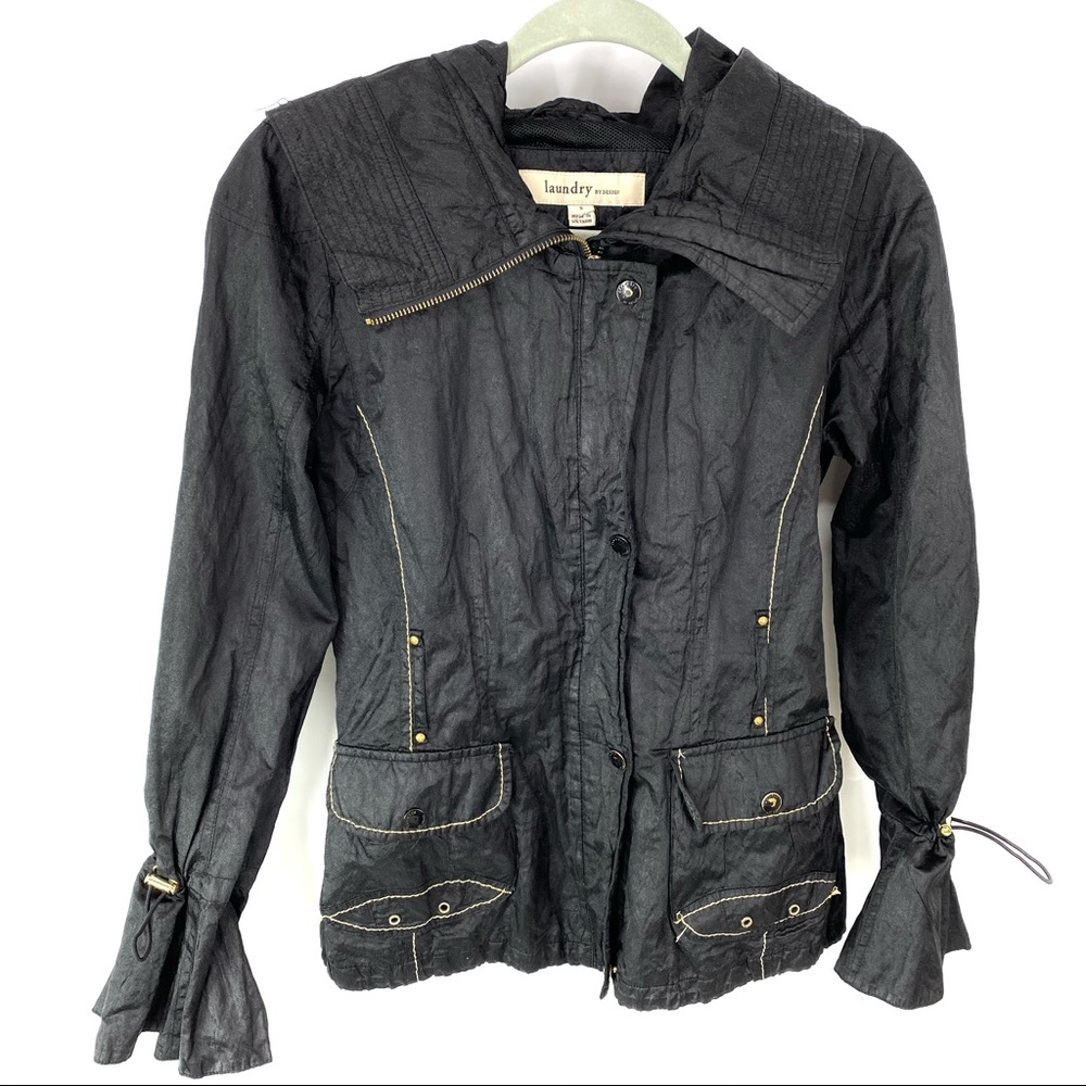 Laundry by design Long sleeve black hooded jacket